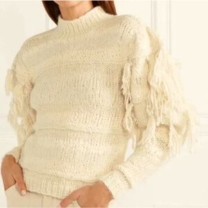 ulla johnson delma fringe alpaca sweater